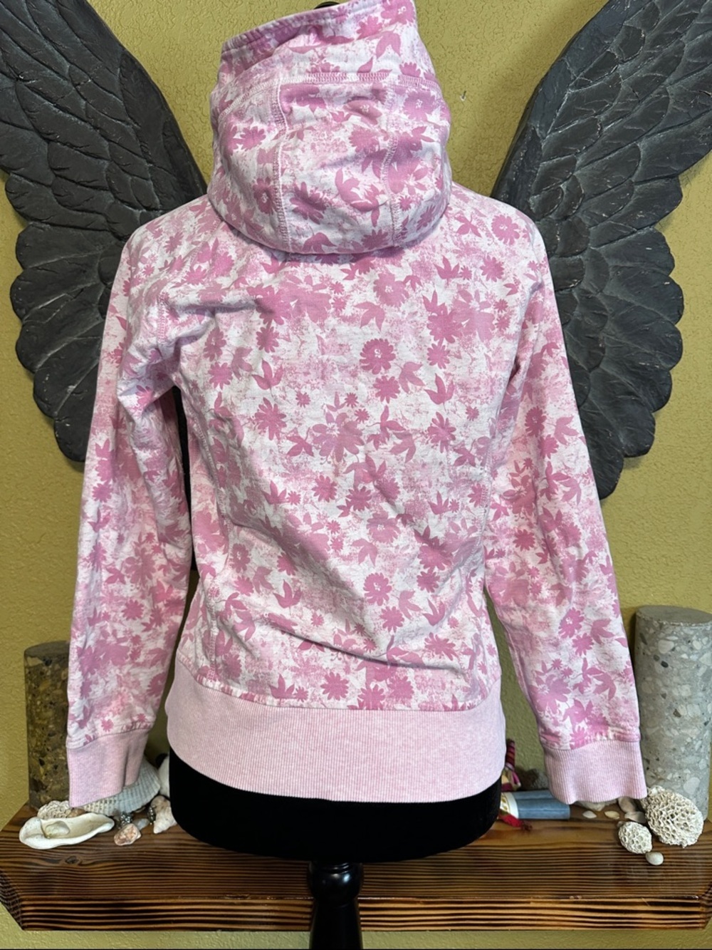 Pink Floral Zip-Up Hoodie - Picture 6 of 7